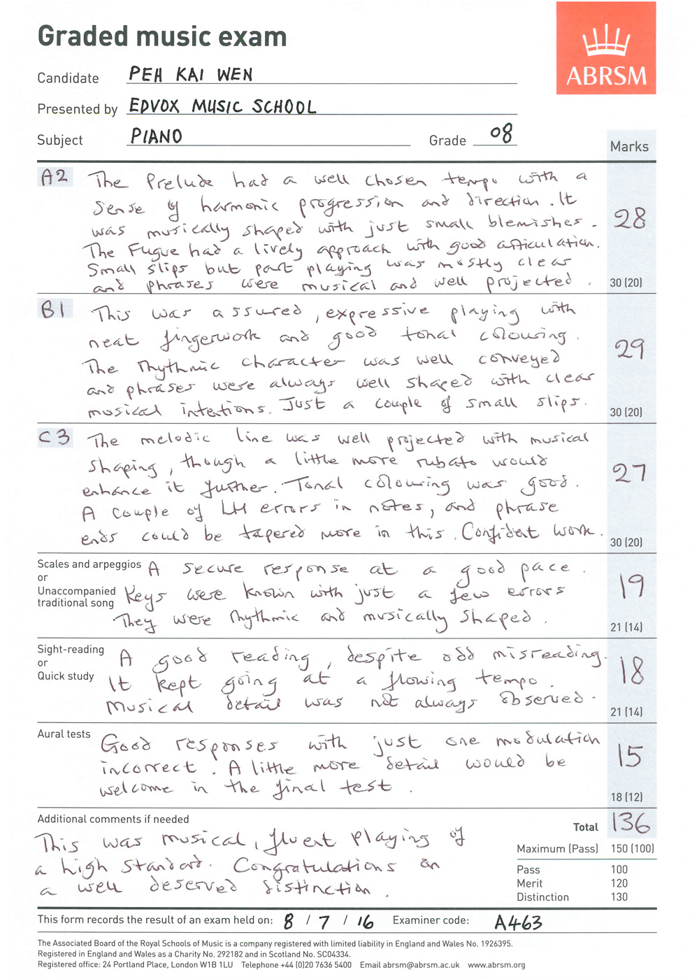 ABRSM Grade 8 Piano 136