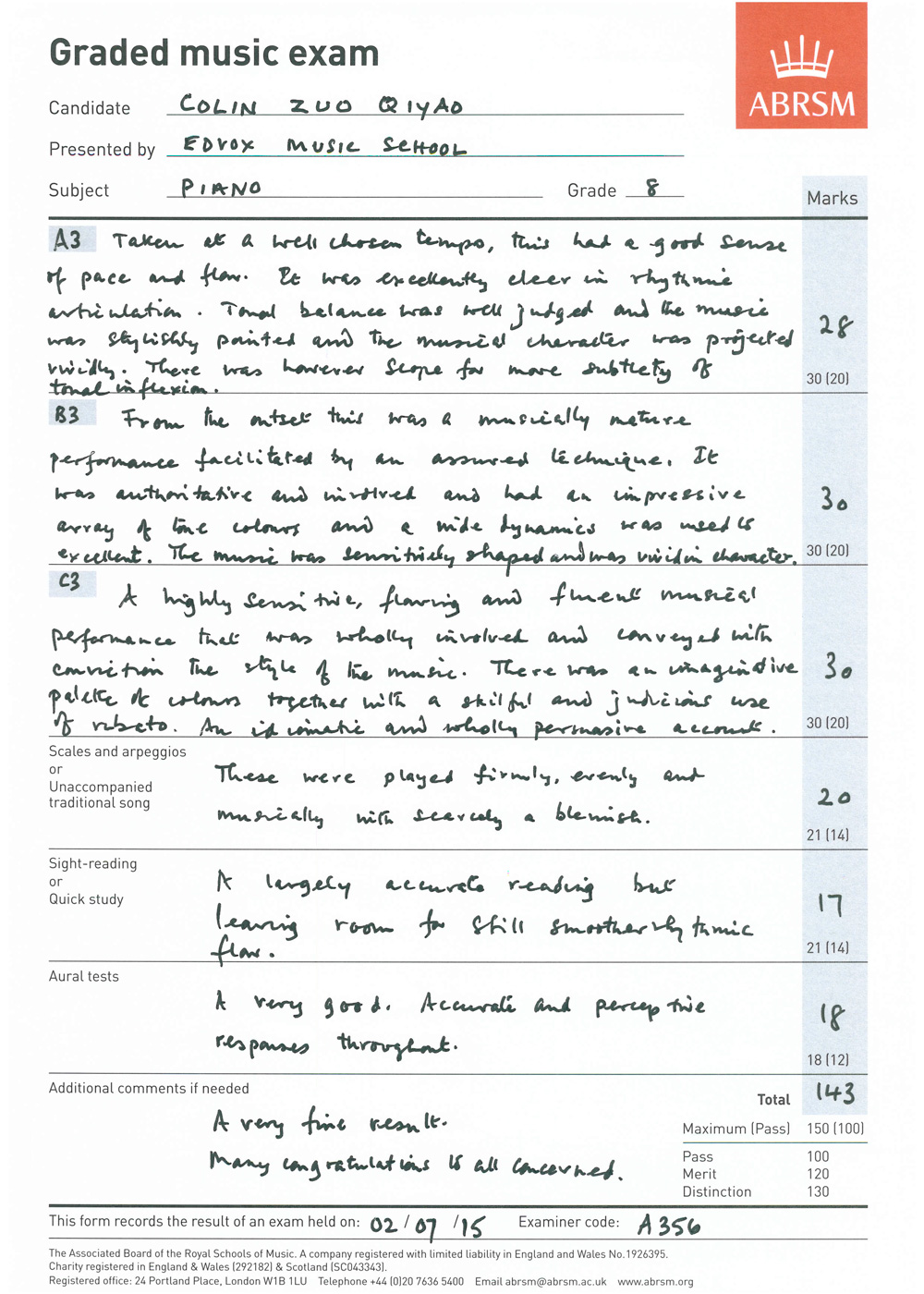 ABRSM Grade 8 Piano 143